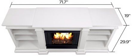 Real Flame Fresno Ventless Gel Fireplace - White N3