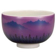 Japanese Matcha Bowl Mountain Ranges Kutani Yaki(ware)