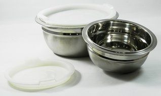 Stainless Steel 4-Piece Mixing/Storing Bowl Set with Lids (Blue) N4