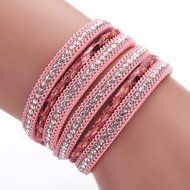 AutumnFall&reg; Women Bohemian Bracelet Woven Braided Handmade Wrap Cuff Magnetic Clasp (Gray) N7