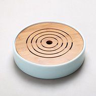 CCWY Ceramic dry foam plate Japanese style Kung Fu tea round tray bamboo seasoned millet mush pot of tea saucer...