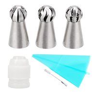 Russian Ball Tips, MCIRCO Cake Decorating Supplies 8-piece Stainless Steel Piping Tips Icing Tips Cookies Macaron...