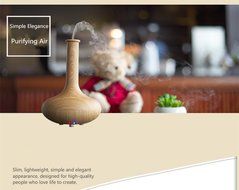 HICBOX Creative wood grain aroma humidifier essential oil diffuser home office decorations 160ML (Light blue) N6