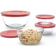 Anchor Hocking Mixing Bowl Set Red Lid 6Pc 92224