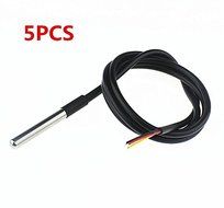 Glamorway Practical DS18b20 1M Waterproof Digital Temperature Temp Sensor Probe (5pcs) N4