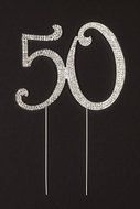 50 Cake Topper for 50th Birthday or Anniversary Gold Party Supplies and Decoration Ideas (Gold) N3