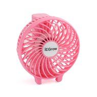 iEGrow Portable USB Mini Battery Fans with Umbrella Hanging and Metal Clip(Black) N34