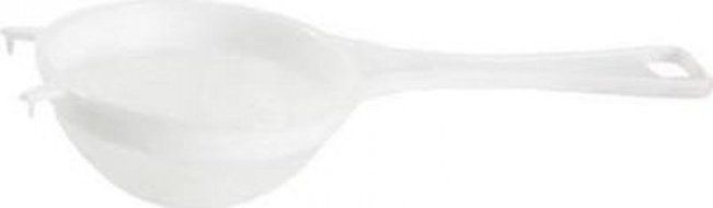 Chef Aid White Plastic Tea Strainer With Nylon Mesh