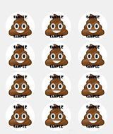 Twelve 2&quot; Poop Emoji Edible Cupcake Frosting Cake Toppers