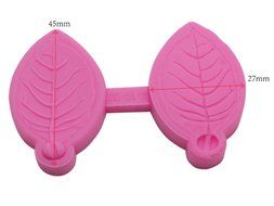 FOUR-C Cake Tools Leaf Silicone Veiners Mold Fondant Molds for Cupcake Decorating Color Pink