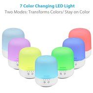HEESAGA Essential Oil Diffuser, 300ml Ultrasonic Air Humidifier with Touch Control and 7 Color Changing LED, Waterless... N7