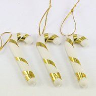 3packs,6pcs/pack 6.5cm Plastic Crutch Diy Accessories Christmas Decoration (Mixed 3 Colors)