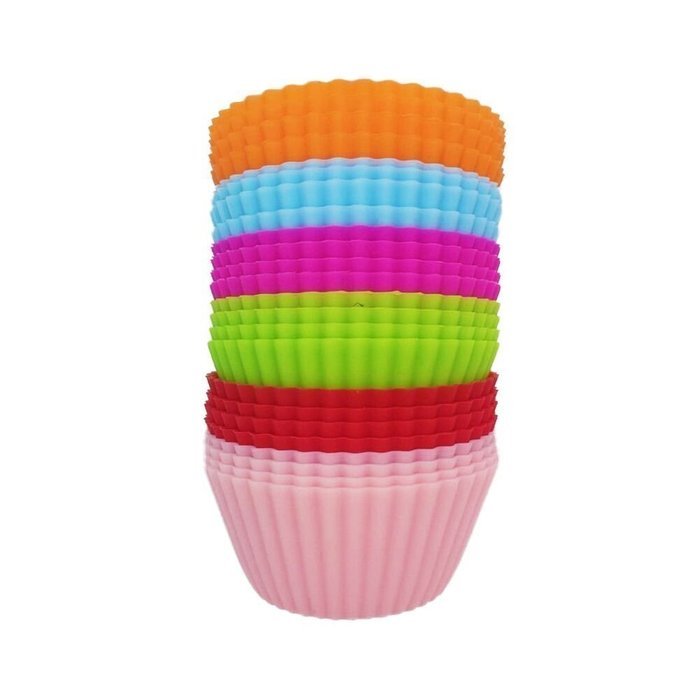 Newlemo 24 Pack Silicone Cupcake Mold Cake Muffin Mold Egg Tart Mold Baking Cup Mould