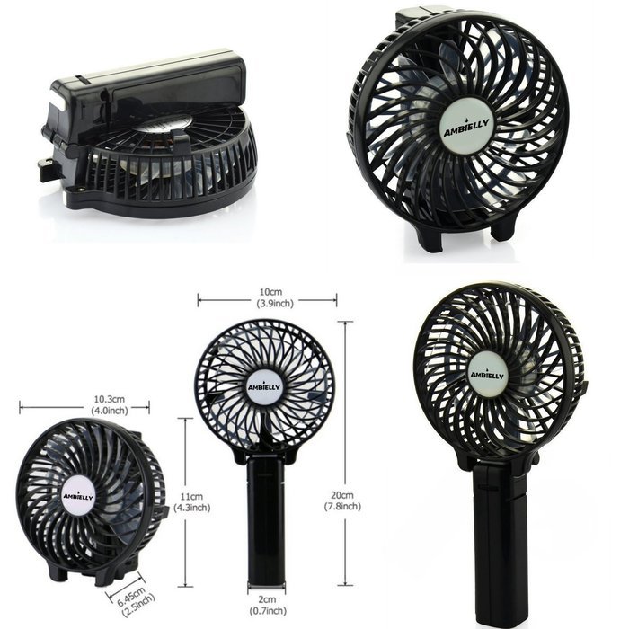 Ambielly Handfan Rechargeable Portable Handheld Mini Fan Foldable Fans Battery Operated Cooling Fan Electric Personal... N17