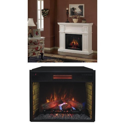 Complete Set Artesian Media Mantel with 28" Infrared Spectrafire Plus Insert with Safer Plug