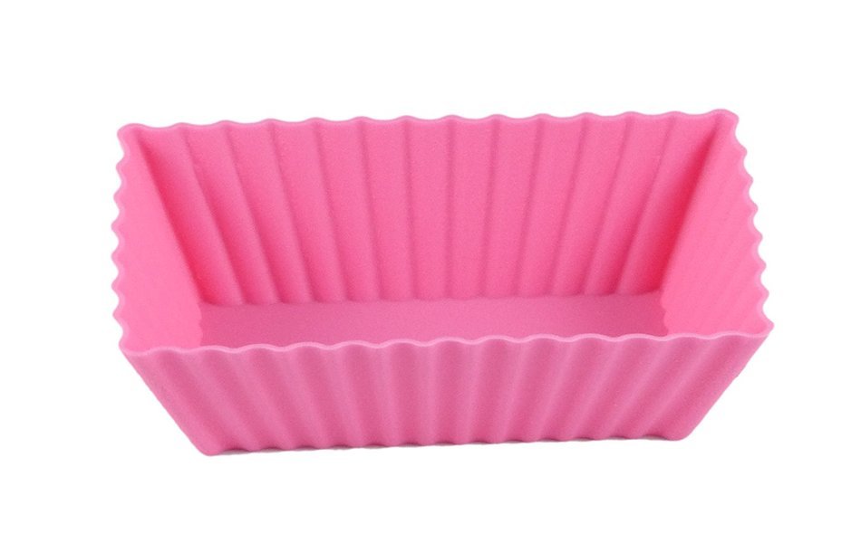 Bakerpan Silicone Mini Cake Holders, Mini Loaf Cup, Rectangle Shape, 12 Pack