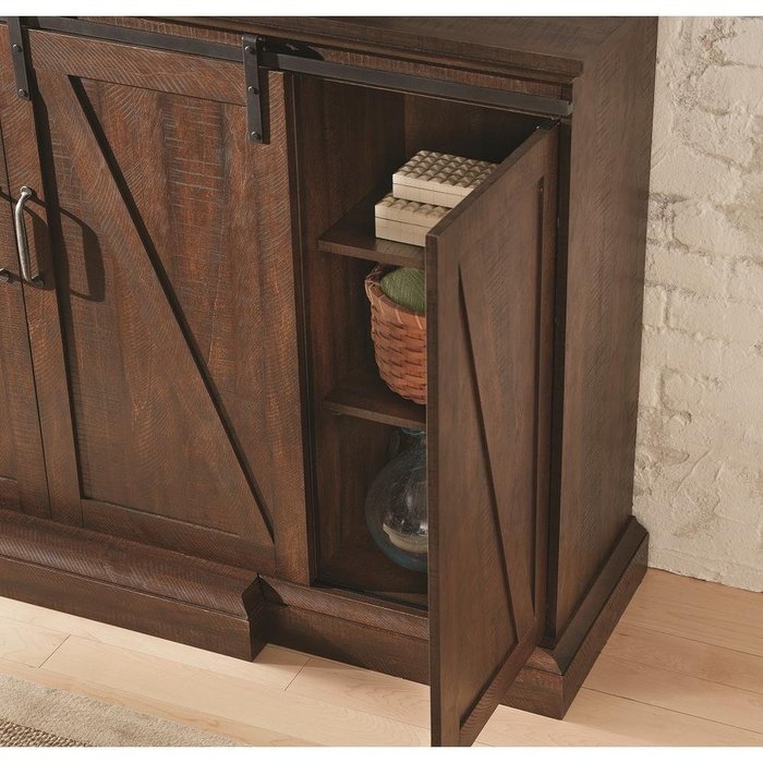 Brand New & Portable Indoor Brown Electric Fireplace Media Console Heater with TV Stand &ndash; Can Hold up to 80 in... N7