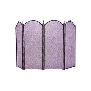 HOMEBASIX S41010BK-C3L 4-Panel Fire Screen, Black