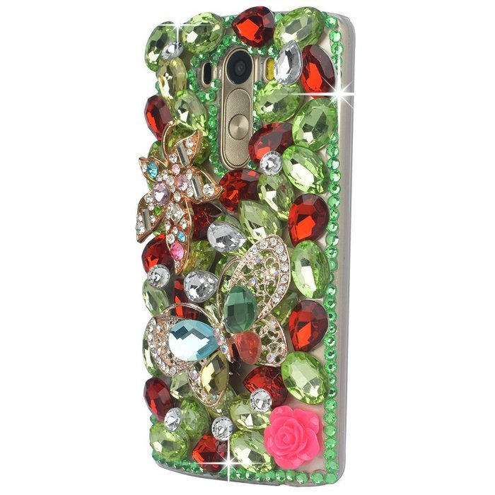 Spritech(TM) Clear Hard Bling Phone Case for LG G Stylo 2 LS775/LG Stylus 2 K520,Handmade Gold Crystal Flower... N27