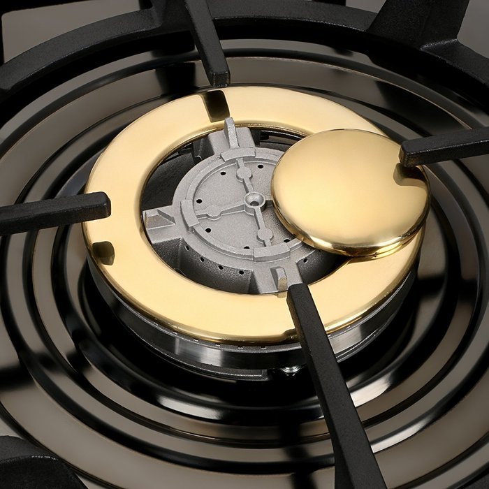 WindMax&reg; 30 inch Black Titanium Plated Stainless Steel Golden Burner Built-In 5 Stoves NG Natural Gas Cooktops... N6