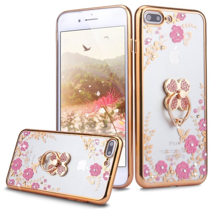 iPhone 7 Plus Case, PHEZEN Clear Soft TPU Protective Case Back Cover with Beautiful Cherry Blossom Flower Series... N69
