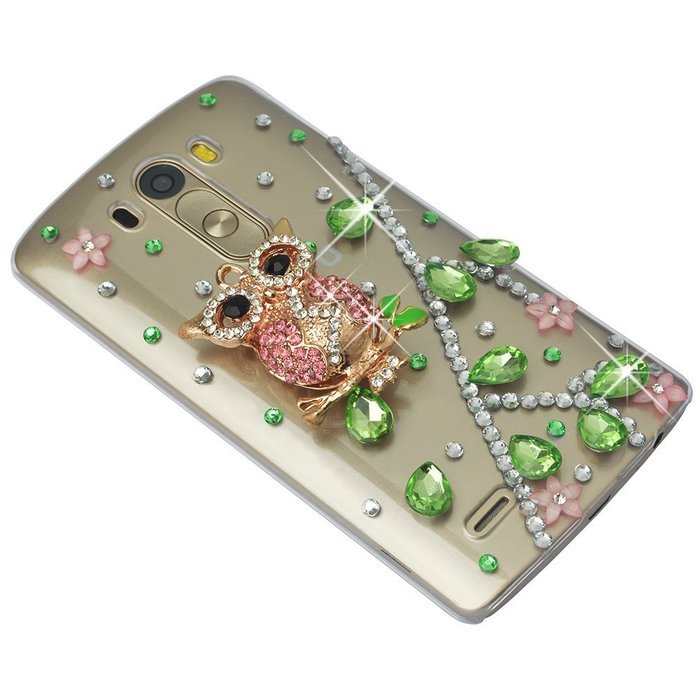 Spritech(TM) Clear Hard Bling Phone Case for LG G Stylo 2 LS775/LG Stylus 2 K520,Handmade Gold Crystal Flower... N33