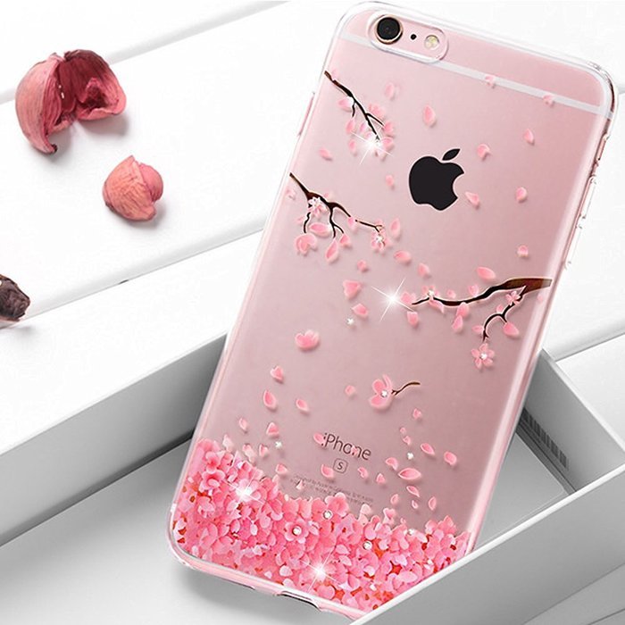 iPhone 6S Plus / 6 Plus Case, iPhone 6S Plus Clear Case, PHEZEN Cherry Blossom Flower Series Transparent TPU Bumper... N3