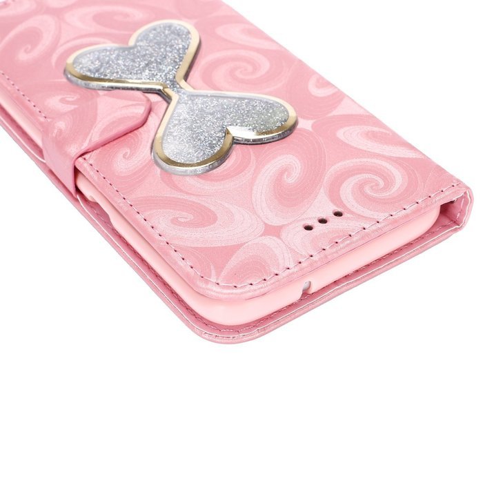 Galaxy S7 Edge Wallet Case, PHEZEN Bling Liquid Glitter Love Heart Floating 3D Hourglass Luxury Pu Leather Magnet... N29
