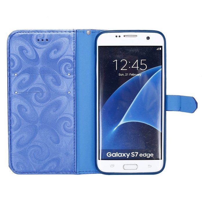 Galaxy S7 Edge Wallet Case, PHEZEN Bling Liquid Glitter Love Heart Floating 3D Hourglass Luxury Pu Leather Magnet... N32