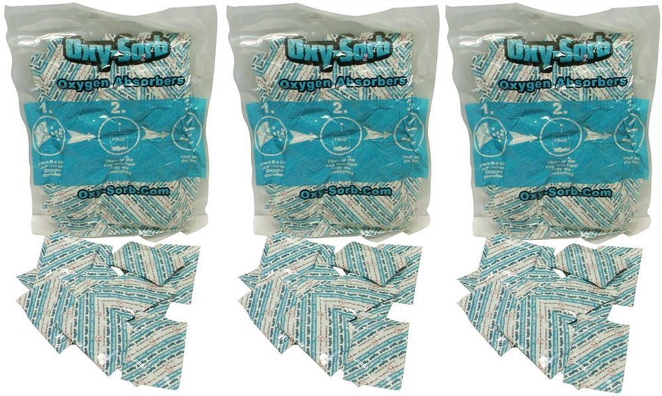 Oxy-Sorb 60-300cc Oxygen Absorbers for Long Term Food Storage (Bags of 20), Blue