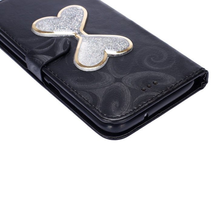 Galaxy S7 Edge Wallet Case, PHEZEN Bling Liquid Glitter Love Heart Floating 3D Hourglass Luxury Pu Leather Magnet... N35