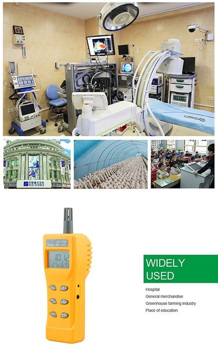 AZ 7755 Handheld Indoor Air Quality meter 9999ppm NDIR Sensor Digital Carbon Dioxide Detector Temperature Humidity... N4
