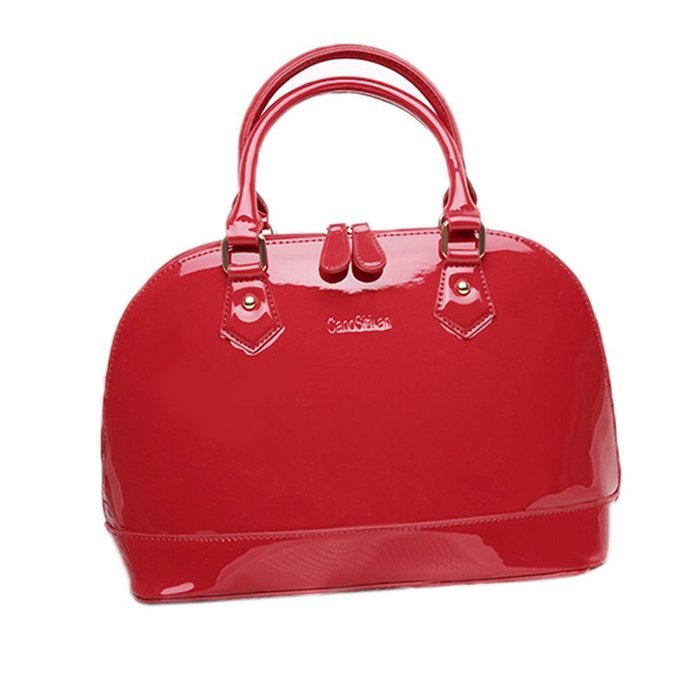Ablevel Cell Phone Pocket Zipper PU Female Glossy Handbag Shoulder Diagonal Ms. Bag (Red)