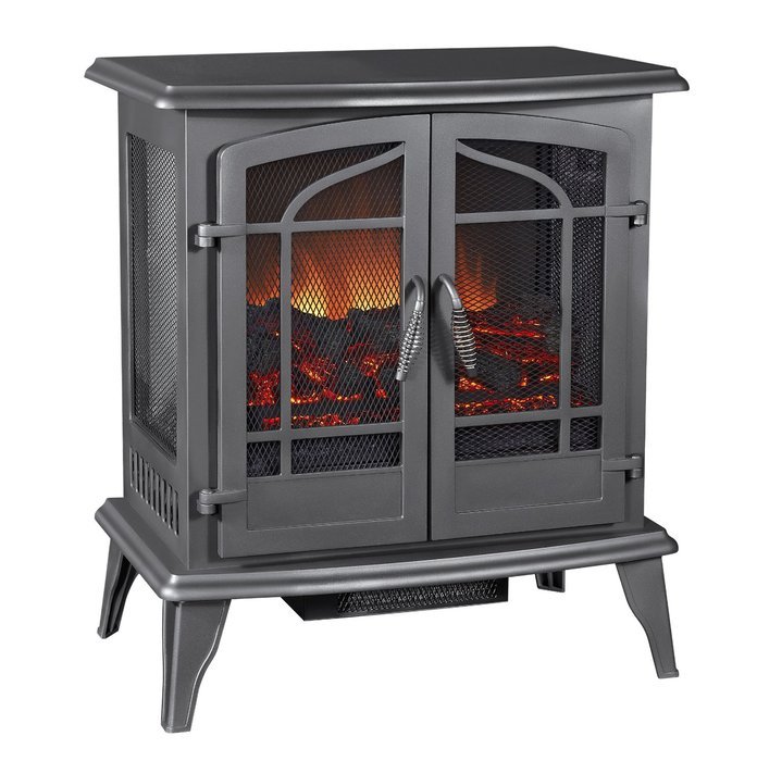 Pleasant Hearth Legacy Panoramic Electric Stove, Vintage Iron N4