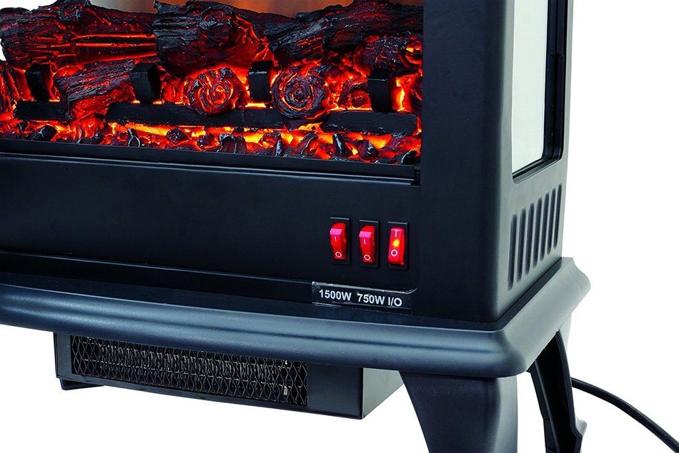 Pleasant Hearth Legacy Panoramic Electric Stove, Vintage Iron N5