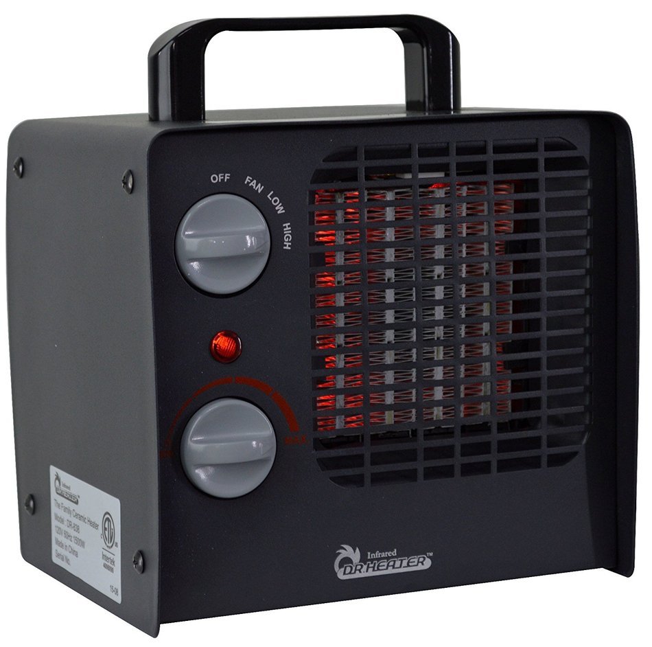 Dr. Heater DR-838 Family Red Ceramic Space Heater with Adjustable Thermostat N3
