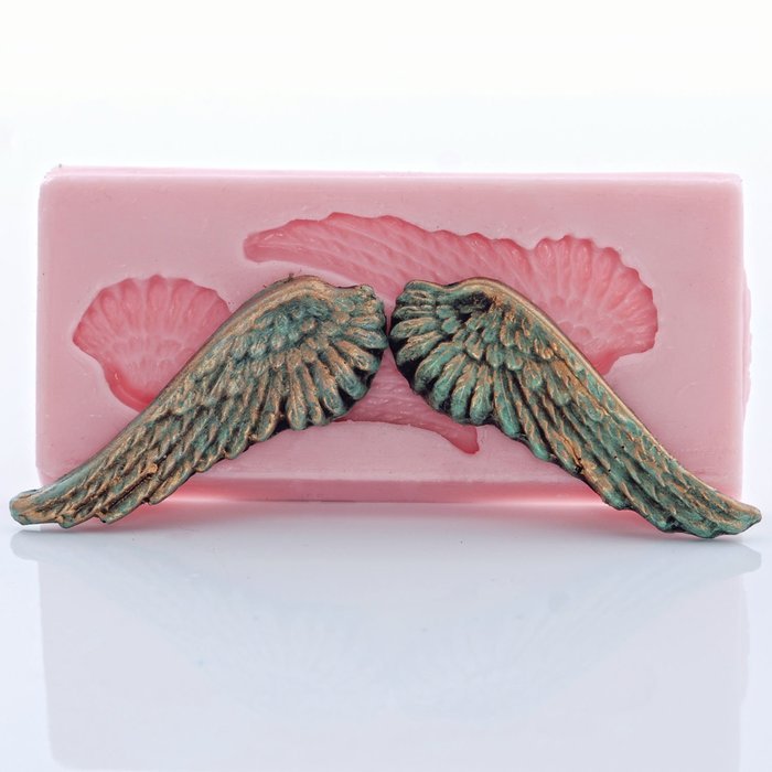 Small Angel Wing Silicone Mold Food Safe Fondant, Candy, Gum Paste,. Craft or Jewelry Mold Resin, Clay, Flexible...