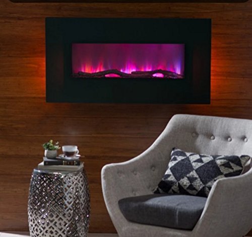 Electric Fireplace Wall Mount,Wall Heater 42 in. LED Wall Fireplace , Color Black, 10 Flame-Warm Up Any Decor... N2