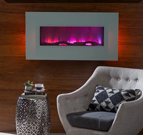 Electric Fireplace Wall Mount,Wall Heater 42 in. LED Wall Fireplace , Color White, 10 Flame-Warm Up Any Decor... N3