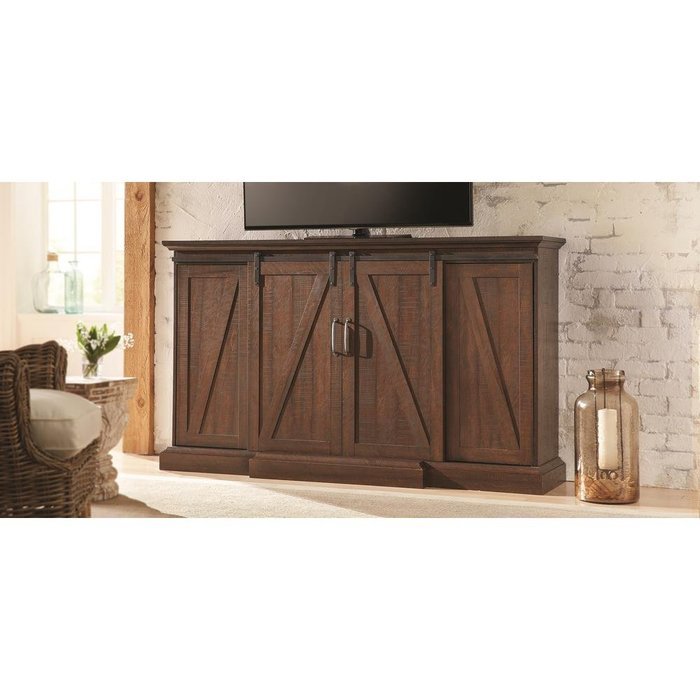 Brand New & Portable Indoor Brown Electric Fireplace Media Console Heater with TV Stand &ndash; Can Hold up to 80 in... N8