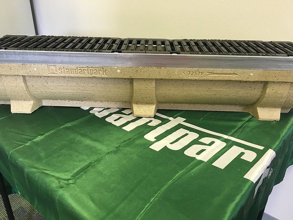 Standartpark Polymer Concrete Channel 6 Inch internal width and depth 39.4" Length Cast Iron Grate N6