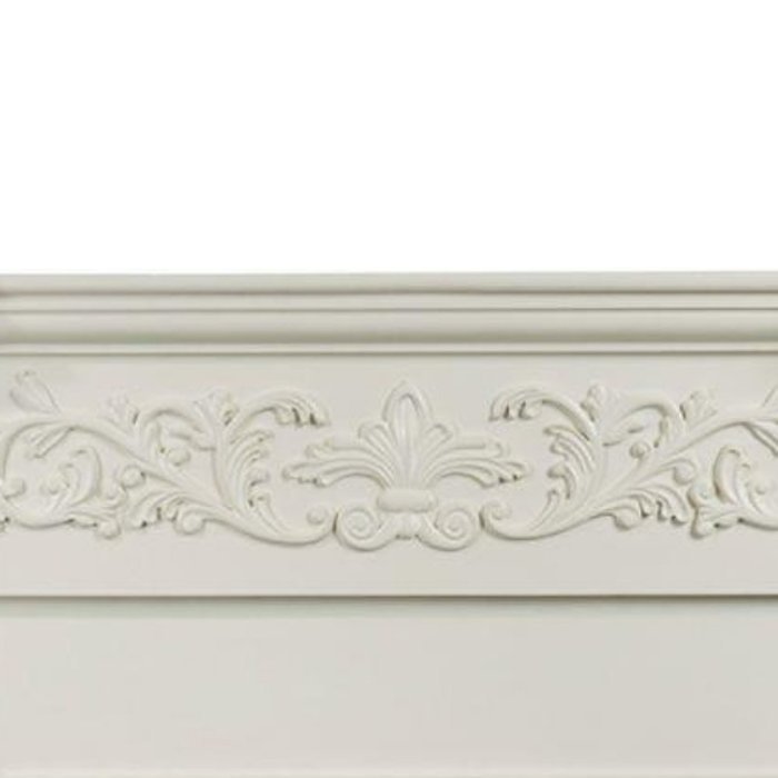 Michael 44 in. Freestanding Carved Indoor Portable Ivory White Electric Fireplace N4