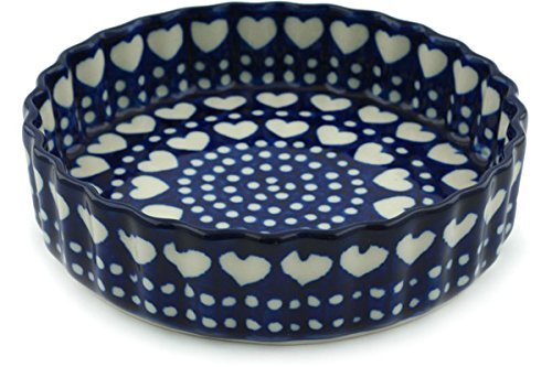 Polish Pottery Fluted Pie Dish 6-inch Heart To Heart N2