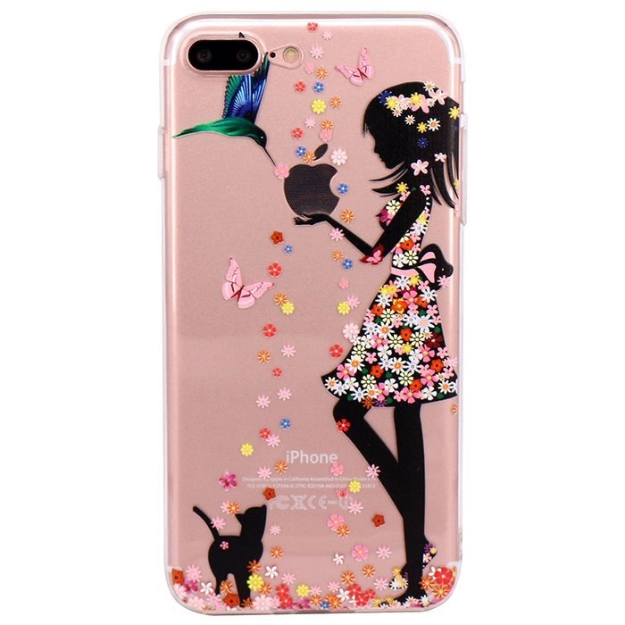 iPhone 7 Plus Case, PHEZEN Clear Soft TPU Protective Case Back Cover with Beautiful Cherry Blossom Flower Series... N72
