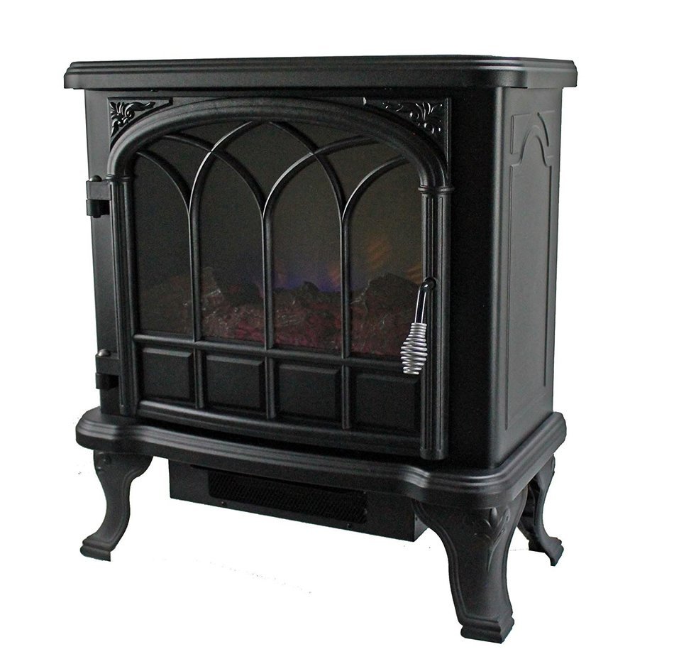 Duraflame 400 Sq Ft 1500W Electric Stove Fireplace Heater w/Flame Effect | Black N3