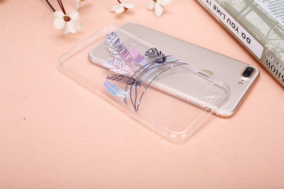 iPhone 7 Plus Case, PHEZEN Clear Soft TPU Protective Case Back Cover with Beautiful Cherry Blossom Flower Series... N77