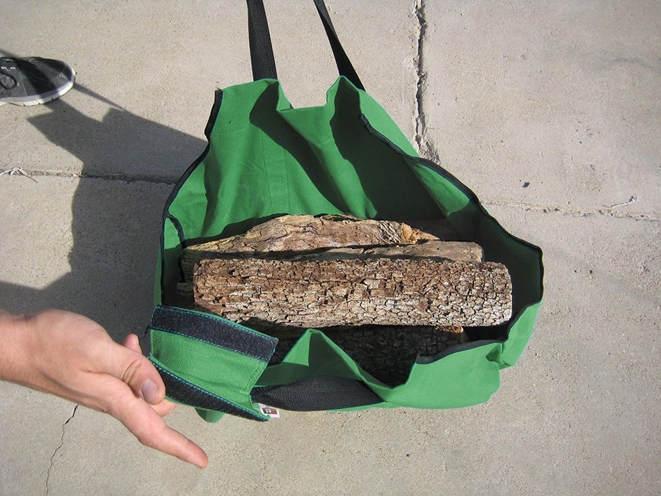 Dzealo Canvas Log Carrier / Tote &ndash; Wood Carrier Bag - Firewood Tote &ndash; Fire Log Carrier - Heavy 16oz Canvas with... N7