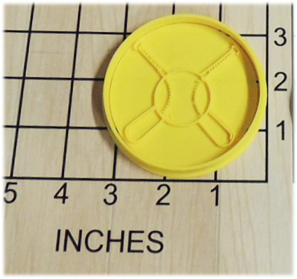 Baseball and Bats Fondant Cookie Cutter and Stamp #1301