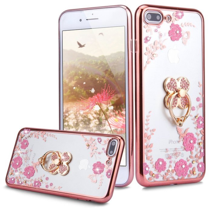 iPhone 7 Plus Case, PHEZEN Clear Soft TPU Protective Case Back Cover with Beautiful Cherry Blossom Flower Series... N88