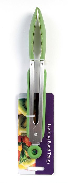 Good Living Silicone-Coated Set of Locking Food Tongs for Cooking on Non-Stick Cookware, Purple, 1-pack N9